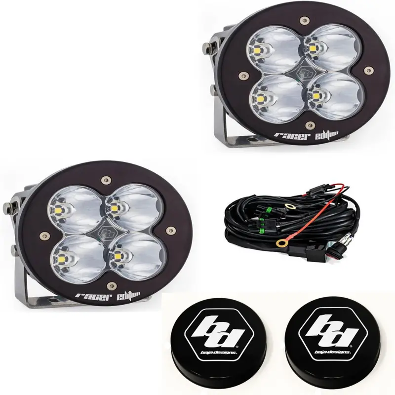 Baja Designs Xl-R Racer Edition Clear Led Light Pod Kit W/ Wiring & Rock Guards 1