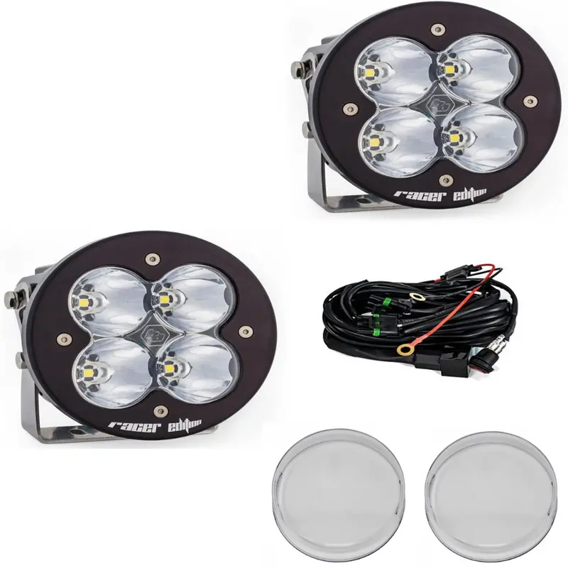 Baja Designs Xl-R Racer Edition Clear Led Light Pod Kit W/ Wiring & Rock Guards 1
