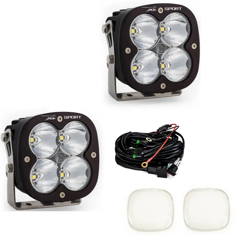 Baja Designs Xl Racer Edition Led Light Pod Kit W/ Wiring & Clear Rock Guards 1