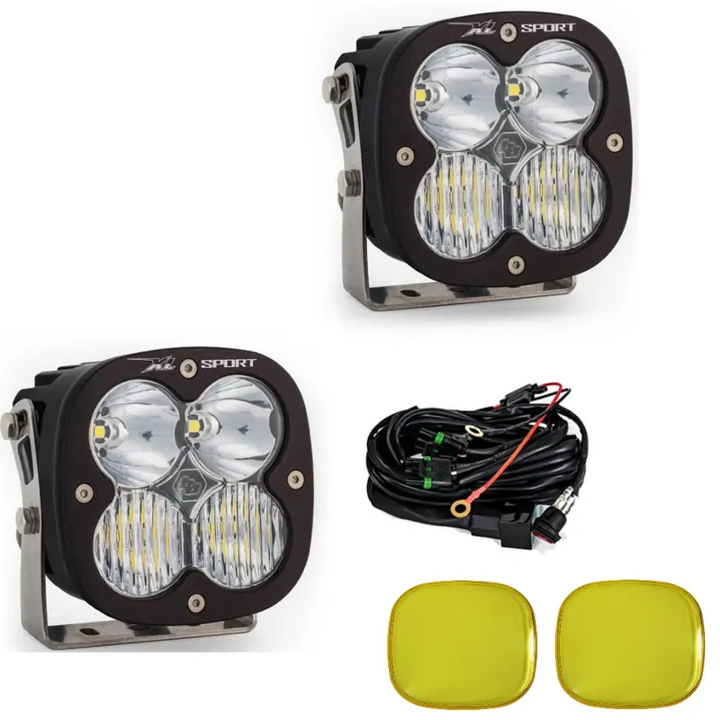 Baja Designs Xl Sport Clear Driving/Combo Light Pod Kit W/ Wiring & Amber Guards 1