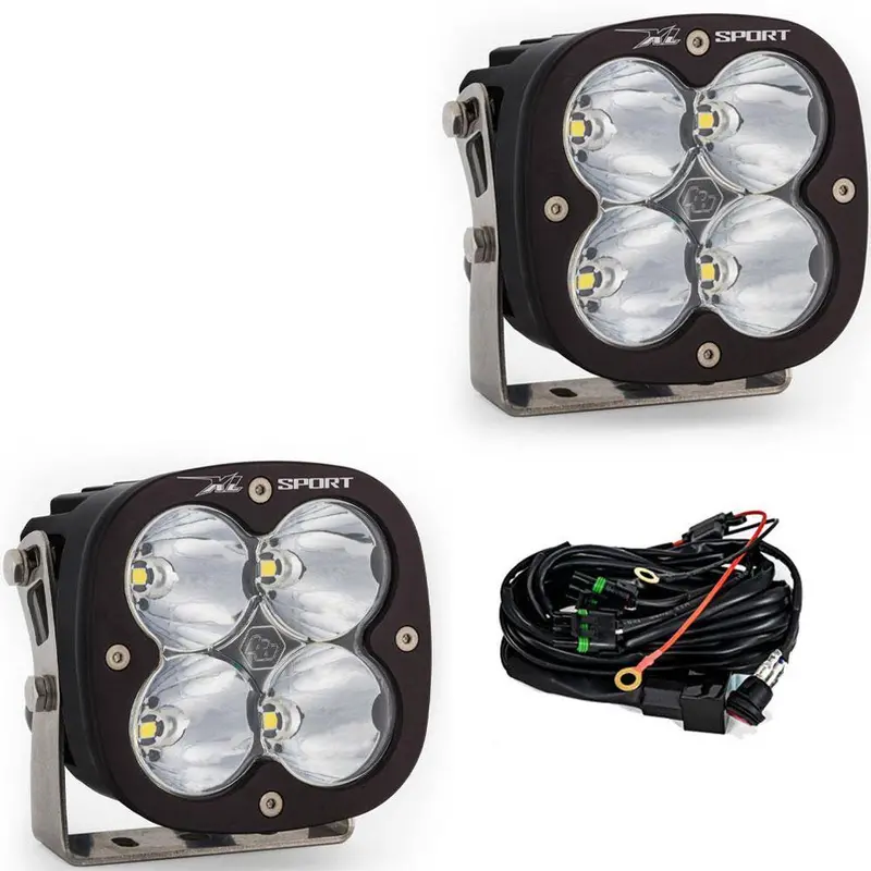 Baja Designs Xl Sport Clear Spot Led Light Pod Kit W/ Wiring & Clear Rock Guards 1