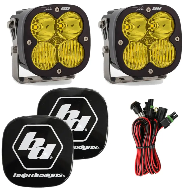 Baja Designs Xl80 5000K Amber Driving/Combo Led Light Pods With Rock Guards 1