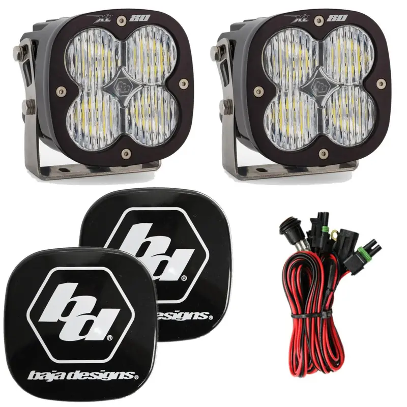 Baja Designs Xl80 5000K Clear Wide Cornering Led Light Pods With Rock Guards 1