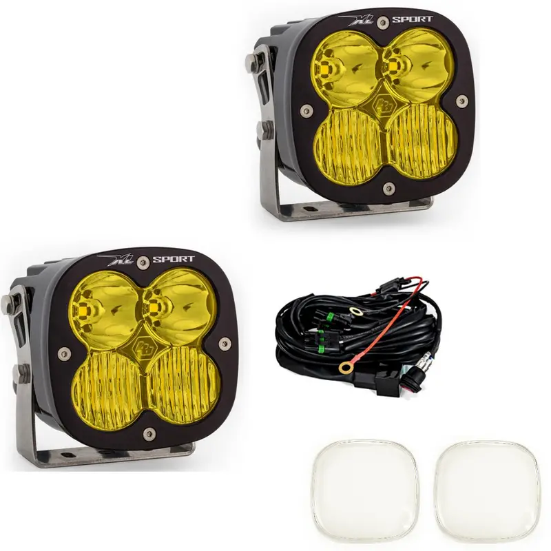 Baja Designs Xl80 Led Driving/Combo Amber Light Pod Kit W/ Wiring & Rock Guards 1