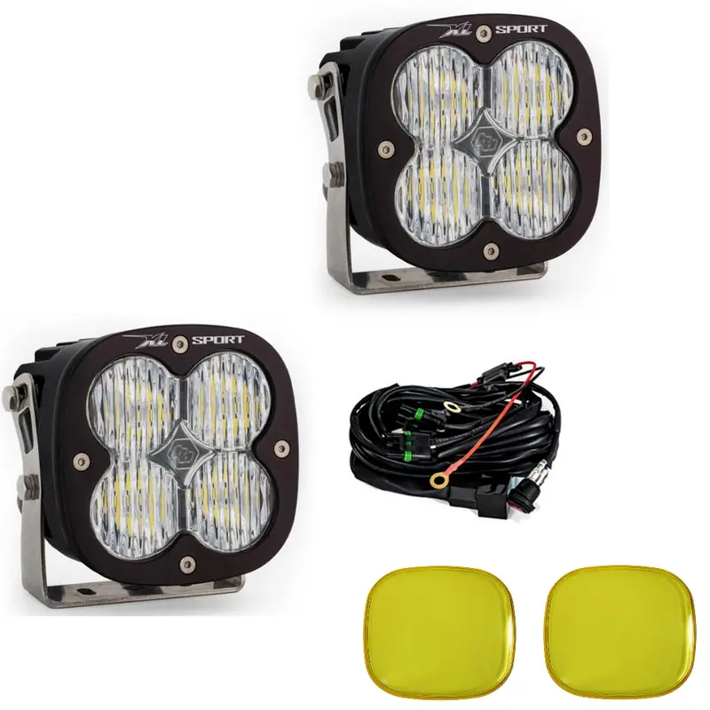 Baja Designs Xl80 Led Wide Cornering Light Pod Kit W/ Wiring & Amber Rock Guards 1