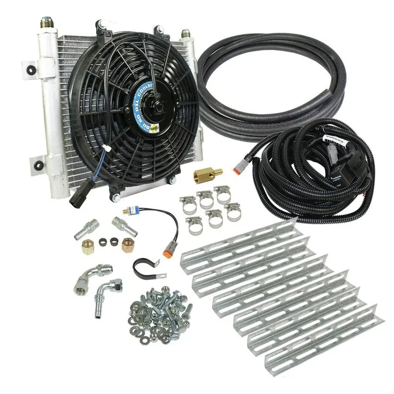Bd-Power Xtruded Auxiliary Remote Mount Trans Oil Cooler With Fan & 1/2" Lines 1