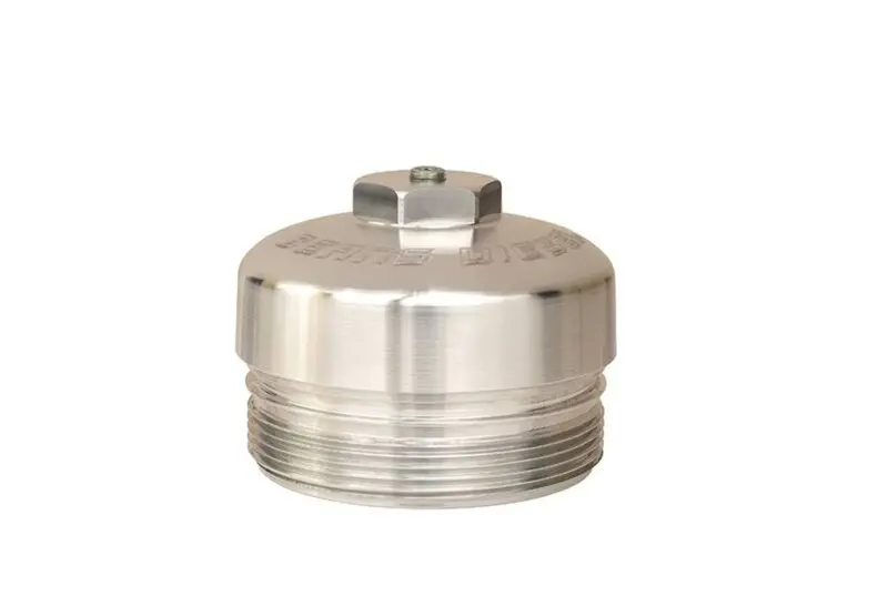 Bean Machine Billet Aluminum Oil Filter Cap & Lower Fuel Filter Cap For 03-10 6.0L & 6.4L Powerstroke 1