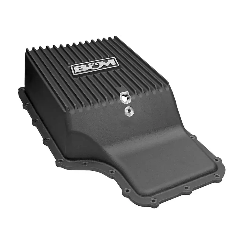 B&M Hi-Tek Deep 6R140 Transmission Pan - Black For 11-21 6.7 Powerstroke 1