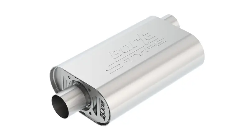 Borla S-Type 2.5" Offset Inlet/Center Outlet Crate Muffler For Mopar V8 Engines 1