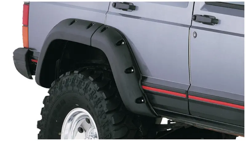 Bushwacker 10036-07 Black Jeep Cutout Style Textured Finish Rear Fender Flares For 1984-2001 Jeep Cherokee 4-Door 1