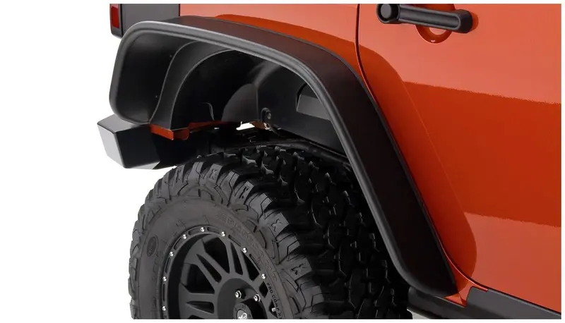 Bushwacker 10050-07 Black Jeep Flat Style Textured Finish Rear Fender Flares For 2007-2018 Jeep Wrangler Jk Unlimited 4-Door 1