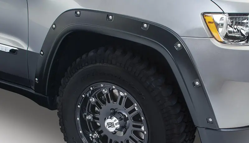 Bushwacker 10075-02 Black Pocket/Rivet Style Smooth Finish Front Fender Flares For 2011-2016 Jeep Grand Cherokee (Excluding Srt8) 1
