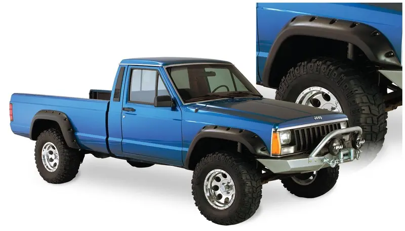 Bushwacker 10912-07 Black Jeep Cutout Style Textured Finish 4-Piece Fender Flare Set For 1984-2001 Jeep Cherokee 2-Door 1