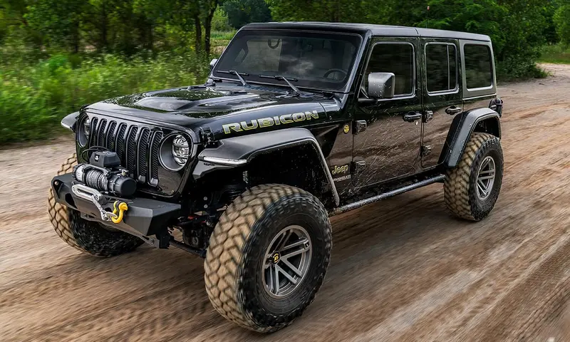 Bushwacker 11950-07 Black Hyperform Flat Style Textured Finish 4 Pc Set Fender Flares For 2018-2023 Jeep Wrangler 1