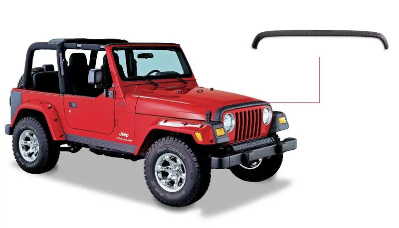 Bushwacker 14006 Black Trail Armor Hood Stone Guard For 1998-2006 Jeep Wrangler 1