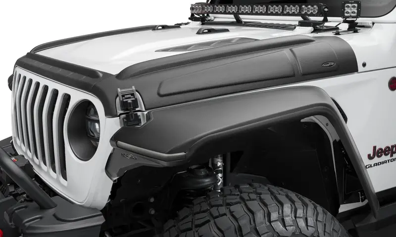 Bushwacker 14131 Black Trail Armor Hood Stone Guard For 18-23 Jeep Wrangler Jl 2&4 Dr, 20-22 Gladiator 1