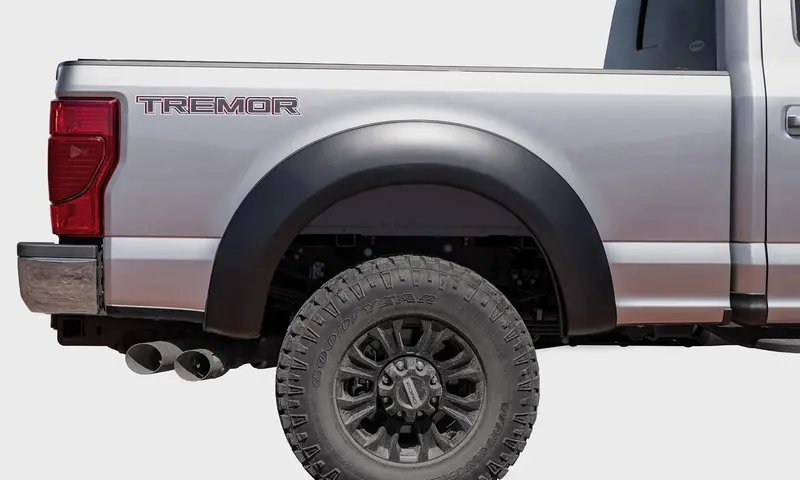 Bushwacker 20076-02 Black Extend-A-Fender Style Smooth Finish Rear Fender Flares For 1999-2007 Ford F-250 Super Duty; 1999-2010 F-350 Super Duty (Excludes Dually) 1