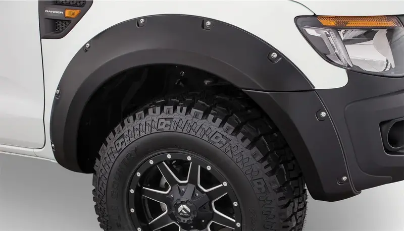 Bushwacker 20089-02 Black Pocket/Rivet Style Smooth Finish Front Fender Flares For 2011-2018 Ford Ranger T6 1
