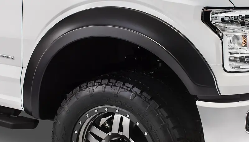 Bushwacker 20093-02 Black Extend-A-Fender Style Smooth Finish Front Fender Flares For 2015-2017 Ford F-150 1