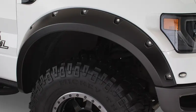 Bushwacker 20097-02 Black Pocket/Rivet Style Smooth Finish Front Fender Flares For 2010-2014 Ford Raptor 1