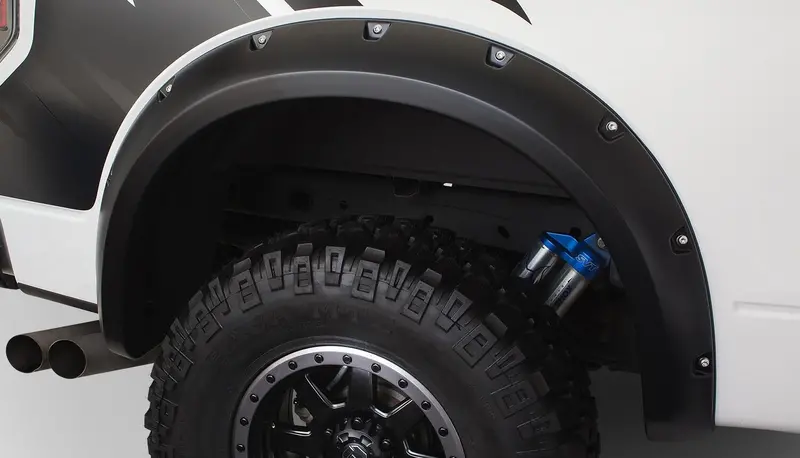 Bushwacker 20098-02 Black Pocket/Rivet Style Smooth Finish Rear Fender Flares For 2010-2014 Ford Raptor 1