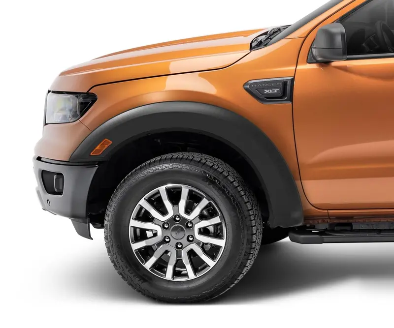 Bushwacker 20121-02 Black Extend-A-Fender Style Smooth Finish Front Fender Flares For 2019-2023 Ford Ranger 1