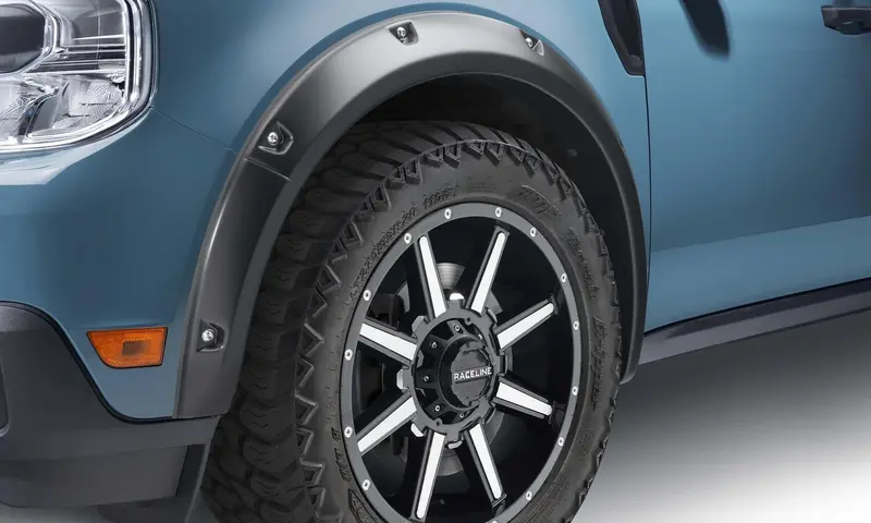 Bushwacker 20139-02 Black Pocket/Rivet Style Smooth Finish Front Fender Flares For 22-26 Ford Maverick 1