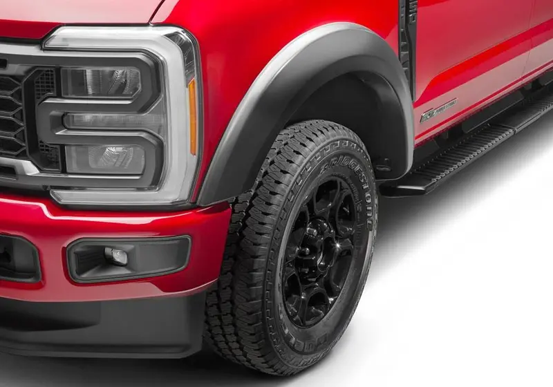Bushwacker 20147-02 Black Extend-A-Fender Style Smooth Finish Front Fender Flares For 2023-2026 Ford F-250/350 1