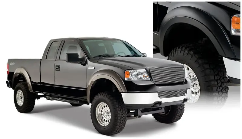 Bushwacker 20915-02 Black Extend-A-Fender Style Smooth Finish 4-Piece Fender Flare Set For 2004-2008 Ford F-150 1
