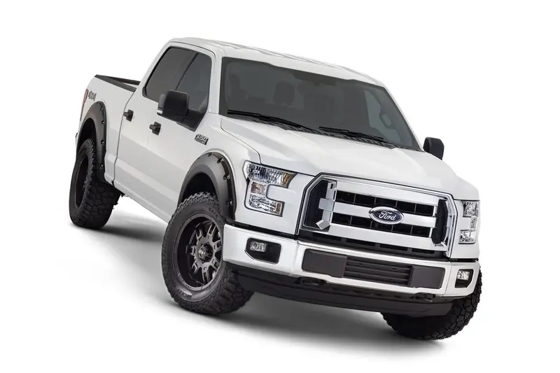 Bushwacker 20935-02 Black Pocket/Rivet Style Smooth Finish 4-Piece Fender Flare Set For 2015-2017 Ford F-150 (Excludes Models W/Tech Package) 1