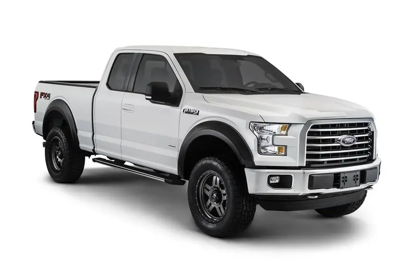 Bushwacker 20936-02 Black Extend-A-Fender Style Smooth Finish 4-Piece Fender Flare Set For 2015-2017 Ford F-150 (Excludes Models W/Tech Package) 1