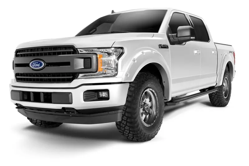Bushwacker 20945-12 Pocket/Rivet Style Color Matched Oxford White 4-Piece Fender Flare Set For 2018-2020 Ford F-150 1