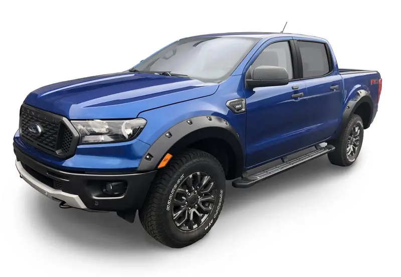Bushwacker 20950-02 Black Pocket/Rivet Style Smooth Finish 4-Piece Fender Flare Set For 2019-2023 Ford Ranger 1