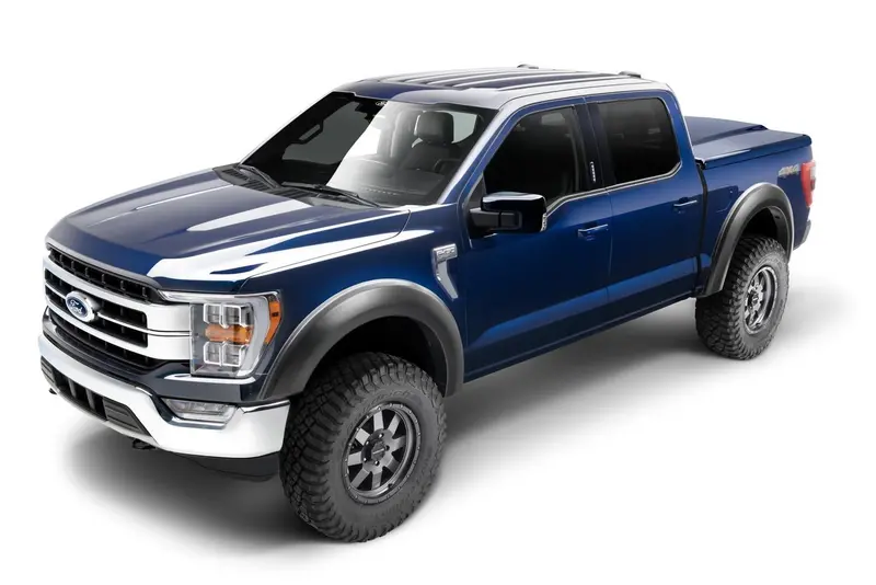 Bushwacker 20964-02 Black Extend-A-Fender Style Smooth Finish 4-Piece Fender Flare Set For 2021-2026 Ford F-150; Will Not F150 Lightning 1