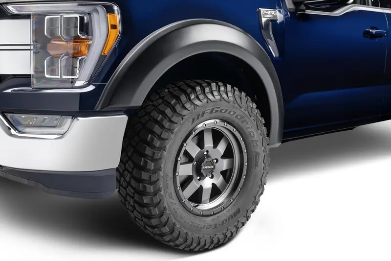 Bushwacker 20964-02 Black Extend-A-Fender Style Smooth Finish 4-Piece Fender Flare Set For 2021-2026 Ford F-150; Will Not F150 Lightning 2
