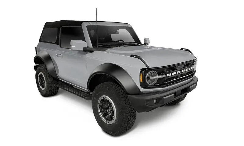 Bushwacker 20966-02 Black Extend-A-Fender Style Smooth Finish 4-Piece Fender Flare Set For 2021-2026 Ford Bronco, 2-Dr 1