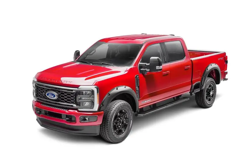 Bushwacker 20969-02 Black Pocket/Rivet Style Smooth Finish 4-Piece Fender Flare Set For 2023-2026 Ford F-250/350 1