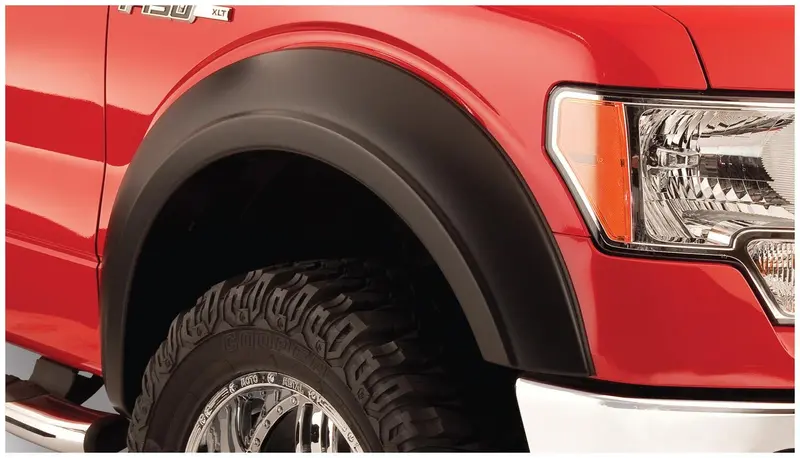 Bushwacker 22003-11 Black Extend-A-Fender Style Smooth Finish Front Fender Flares For 1992-2014 Ford E-150, E-250/E-350 Super Duty 1