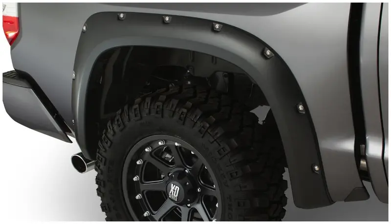 Bushwacker 30040-02 Black Pocket/Rivet Style Smooth Finish Rear Fender Flares For 2014-2021 Toyota Tundra 1