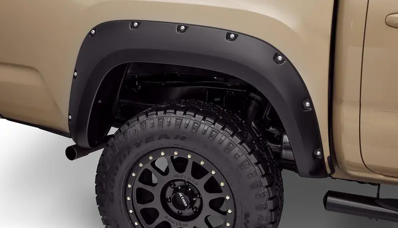 Bushwacker 30054-02 Black Pocket/Rivet Style Smooth Finish Rear Fender Flares For 22-26 Toyota Tundra 1