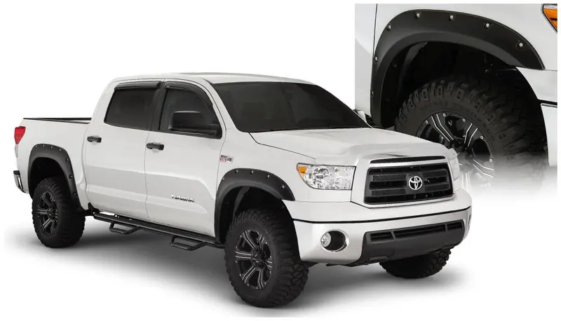 Bushwacker 30911-02 Black Pocket/Rivet Style Smooth Finish 4-Piece Fender Flare Set For 2007-2013 Toyota Tundra 1