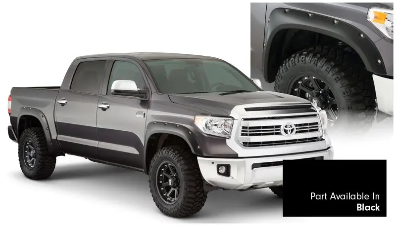 Bushwacker 30918-33 Pocket/Rivet Style Color Matched Black 4-Piece Fender Flare Set For 2016-2018 Toyota Tundra 1