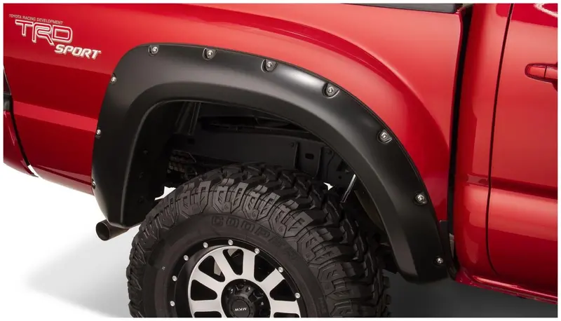 Bushwacker 31052-02 Black Pocket/Rivet Style Smooth Finish Rear Fender Flares For 2005-2015 Toyota Tacoma 1