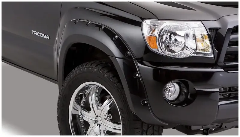 Bushwacker 31920-02 Black Pocket/Rivet Style Smooth Finish 4-Piece Fender Flare Set For 2005-2011 Toyota Tacoma W/73.5 In. Bed 2