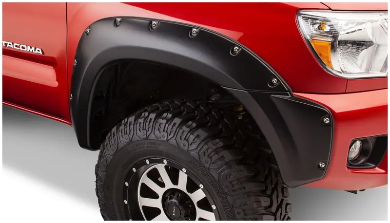 Bushwacker 31927-02 Black Pocket/Rivet Style Smooth Finish 4-Piece Fender Flare Set For 2012-2015 Toyota Tacoma W/73.5 In. Bed 1