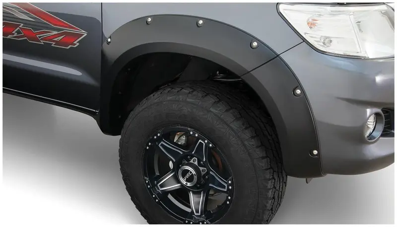 Bushwacker 31929-02 Black Pocket/Rivet Style Smooth Finish 4-Piece Fender Flare Set For 2011-2013 Toyota Hilux 2
