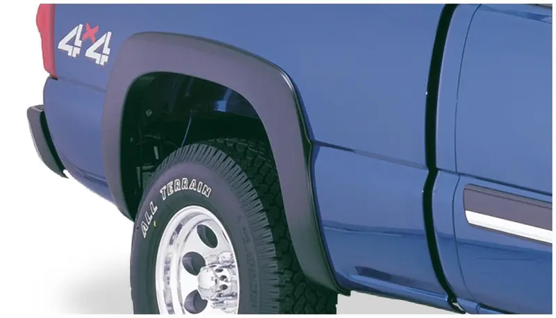 Bushwacker 40054-02 Black Oe-Style Smooth Finish Rear Fender Flares For 2003-2006 Chevrolet Silverado 1500 Fleetside; Fits 78/96 In. Bed 1