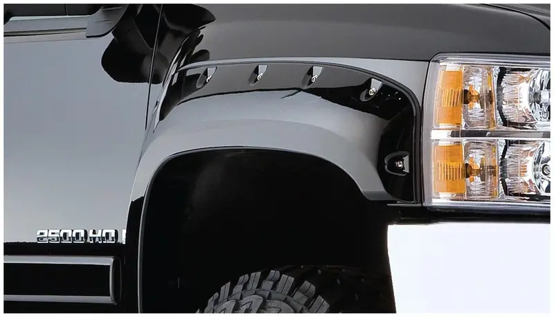 Bushwacker 40097-02 Black Cutout Style Smooth Finish Front Fender Flares For 2007-2013 Silverado 1500; 2007-2014 Silverado 2500 Hd/3500 Hd 1
