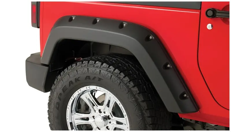 Bushwacker 40144-02 Black Pocket/Rivet Style Smooth Finish Rear Fender Flares For 2015-2020 Gmc Canyon W/74 In. Bed 1