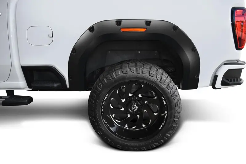 Bushwacker 40158-02 Black Pocket/Rivet Style Smooth Finish Rear Fender Flares For 2020-2026 Gmc Sierra 2500/3500 1
